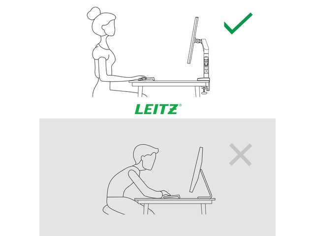 Monitorarm LEITZ Ergo Dubbel grå - Primmeshiper