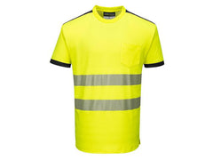 T-shirt varsel PW T181 kl2 gul 2XL - Primmeshiper