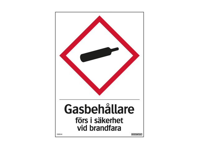Skylt GasbehÄllare 210x297mm - Primmeshiper