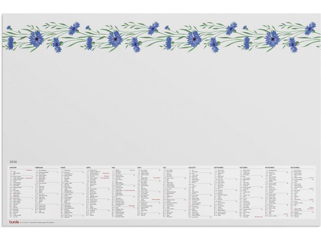 Kalender SkrivunderlÀgg Blomster 2026 Primmeshiper