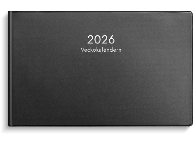 Veckokalender 2026 plast svart Primmeshiper