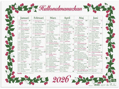 VĂ€ggkalender Stora Hallonalmanackan 2026 Primmeshiper