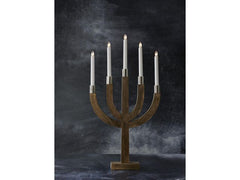 Kerstkandelaar 5 lichts 35x67cm hout bruin