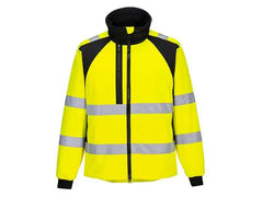 Varselsoftshell PW CD875 Kl 2/3 gul XL Primmeshiper