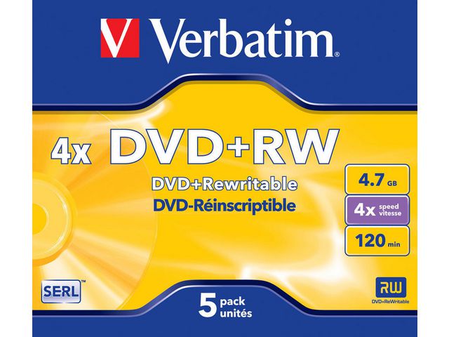 DVD+RW VERBATIM 4,7GB 5/fp - Primmeshiper
