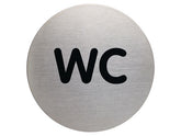 Skylt WC DURABLE 83mm borstat stÄl - Primmeshiper