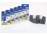 Tape BROTHER TZE315 6mm Vit pÄ Svart Primmeshiper