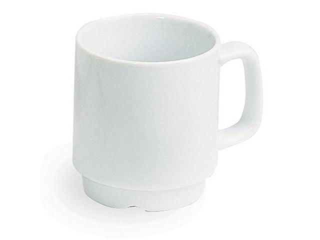 Kaffemugg med öra porslin 26cl vit 6/fp - Primmeshiper
