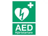 Skylt A4 HjÀrtstartare AED - Primmeshiper