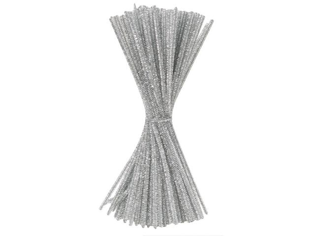 Piprensare glitter 30cm silver 100/fp - Primmeshiper