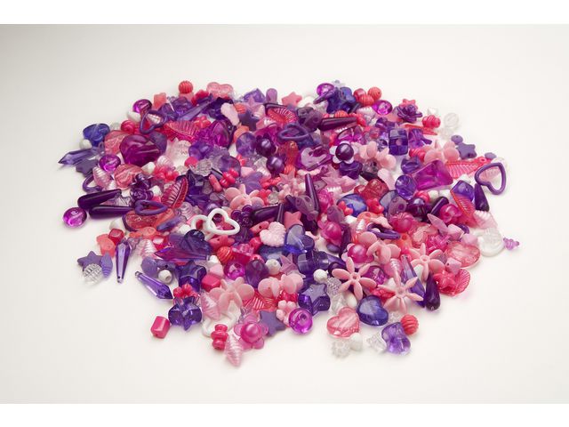 Plastpärlor mix lila/rosa 1000/fp - Primmeshiper