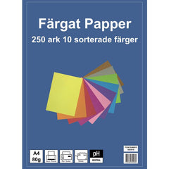 Kopieerpapier A4, 80g, 10 kleuren, 250 vel per pak