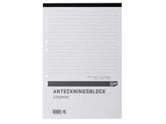 Anteckningsblock A4 100bl hÄl perf linj - Primmeshiper