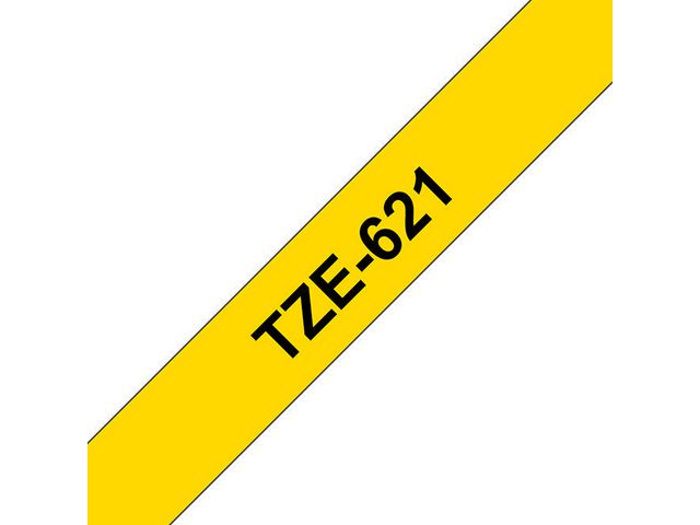 Tape BROTHER TZE621 9mm svart på gul Primmeshiper