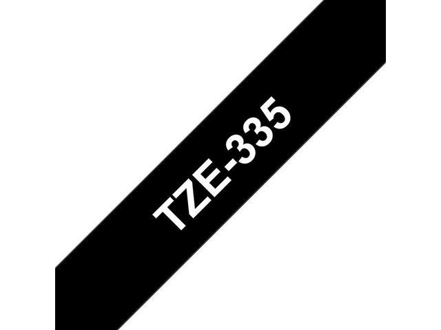 Tape BROTHER TZE335 12mm vit på svart - Primmeshiper