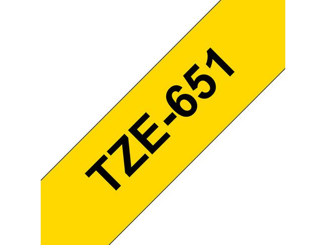 Tape BROTHER TZE651 24mm svart på gul - Primmeshiper