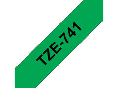 Tape BROTHER TZE741 18mm svart pÄ grön - Primmeshiper