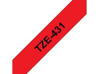 Tape BROTHER TZE431 12mm svart pÄ röd - Primmeshiper