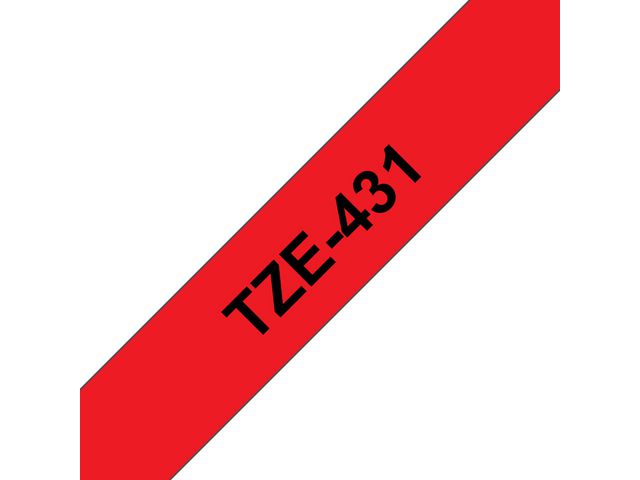 Tape BROTHER TZE431 12mm svart pÄ röd - Primmeshiper