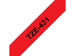 Tape BROTHER TZE431 12mm svart pÄ röd - Primmeshiper