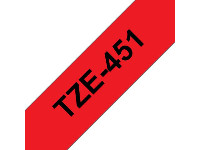 Tape BROTHER TZE451 24mm svart på röd - Primmeshiper