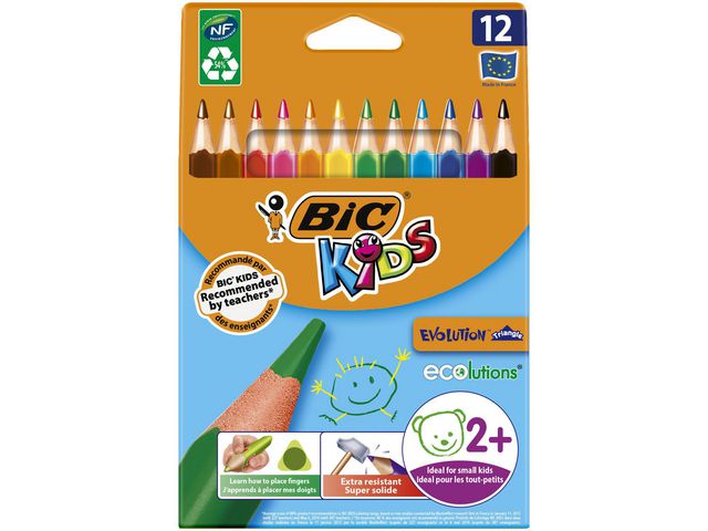 Färgpennna BIC Kids triangel 12 färger - Primmeshiper