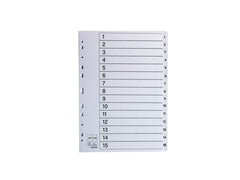 Register plastflik 1-15 vit 10/fp - Primmeshiper