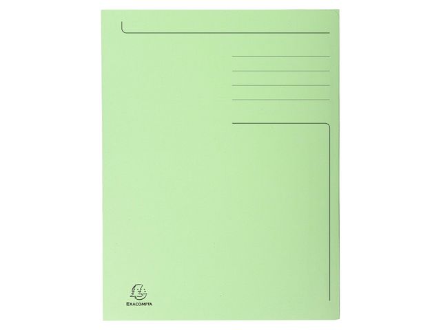 Mapp EXACOMPTA 3-kl kartong 280g A4 grön Primmeshiper