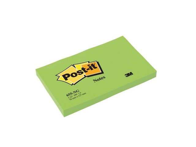 Notes POST-IT neon 76x127mm grön - Primmeshiper