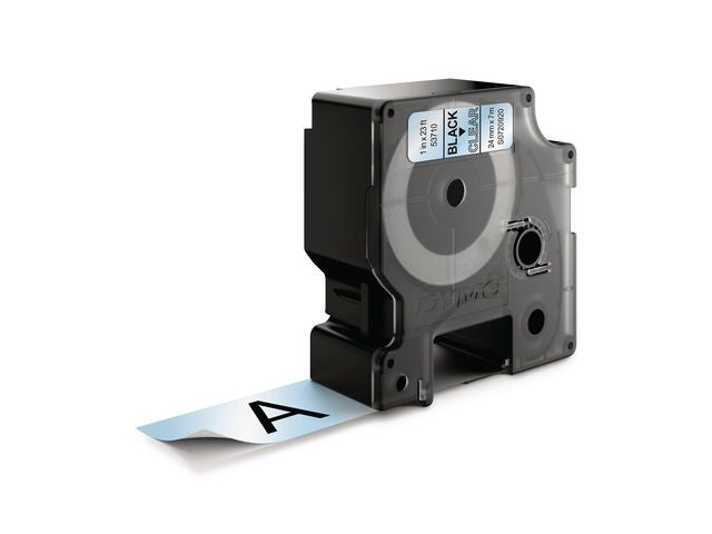Tape DYMO D1 24mm svart på klar - Primmeshiper