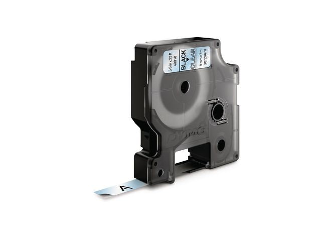 Tape DYMO D1 9mm svart på klar - Primmeshiper