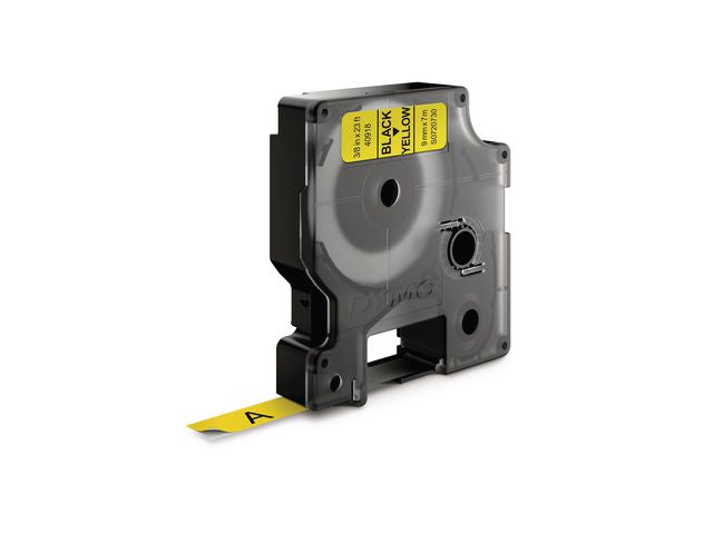 Tape DYMO D1 9mm svart på gul - Primmeshiper