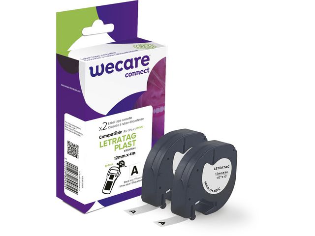 Tape WECARE Plast 12mmx4m Sv pÄ Vit 2/fp - Primmeshiper