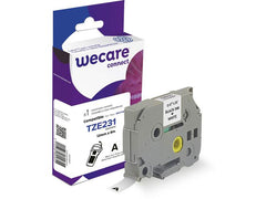 Tape WECARE 12mm TZe-231 Svart pÄ Vit - Primmeshiper