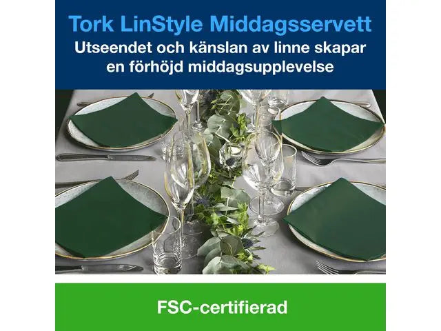 Servett TORK LinStyle Grön 39x39 50/fp - Primmeshiper