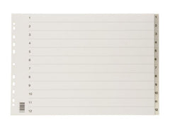 Plastregister A3L PP 1-12 frostad - Primmeshiper