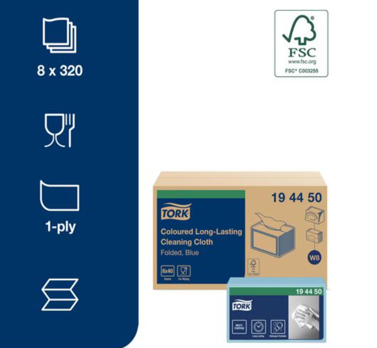 Rengöringsduk TORK Pre W8 blÄ 40/fp - Primmeshiper