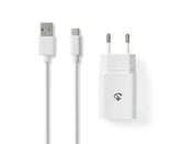 Laddare vÀgg NEDIS 2.4 A USB-C 1m vit - Primmeshiper