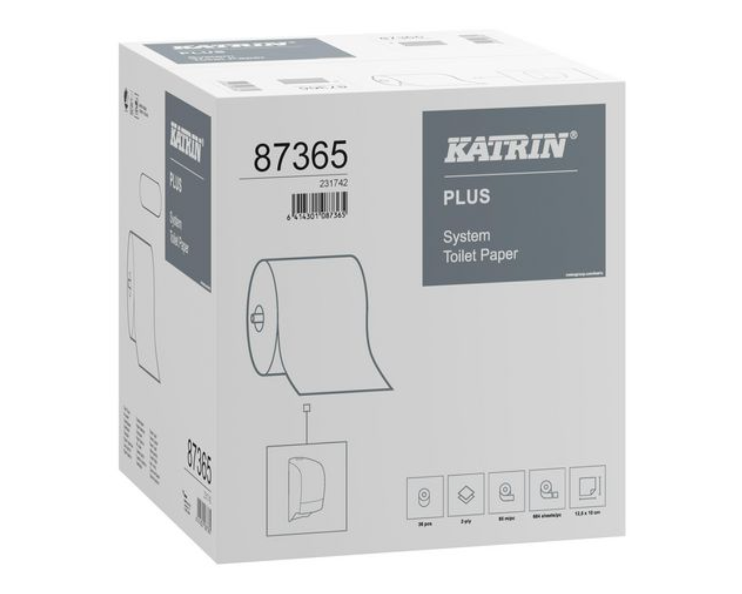 Toalettpapper KATRIN Plus System 36/fp - Primmeshiper