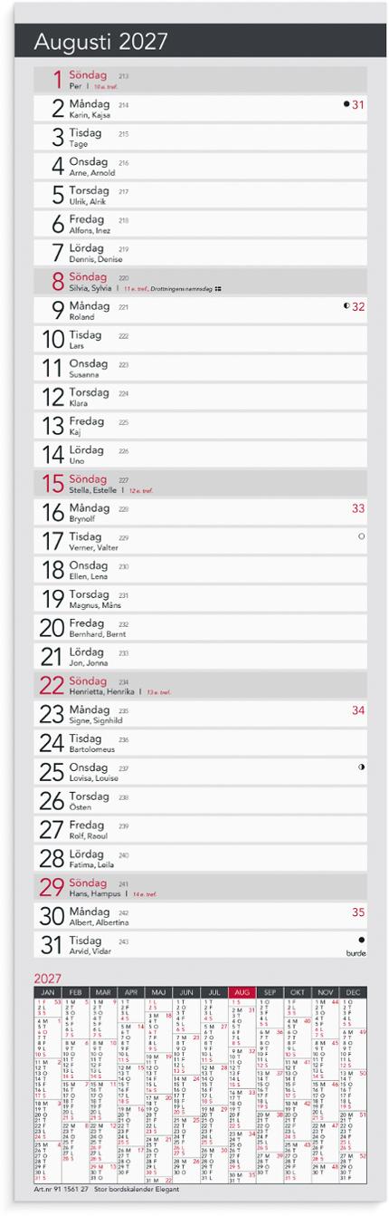 Stor Bordskalender Elegant 2027