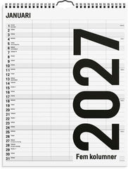 Familjekalender 2027 Black and white