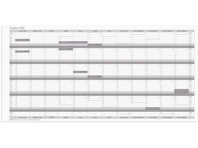 Väggkalender Årsplan 2026 5/fp - Primmeshiper