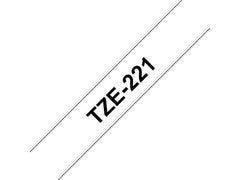 Tape BROTHER TZE221 9mm svart på vit - Primmeshiper