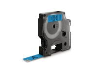 Tape DYMO D1 12mm svart på blå - Primmeshiper