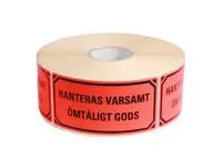 Varningsetikett Hanteras varsamt 1000/RL - Primmeshiper
