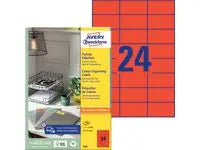 Etikett AVERY 70x37mm röd 2400/fp - Primmeshiper