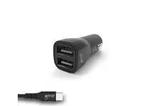 Laddare Bil GEAR 2xUSB 3.4A USB-C 2.0 1m - Primmeshiper