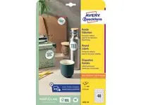 Etikett AVERY papper Ø30mm vit 480/fp - Primmeshiper